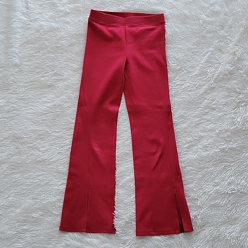 Children's Place Pull On Flare Pants Red Ankle Slits Girls Size 12